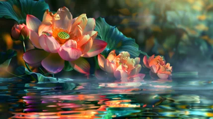 Foto op Canvas Blossoms Afloat: a Dance of Nature on Water © tracy