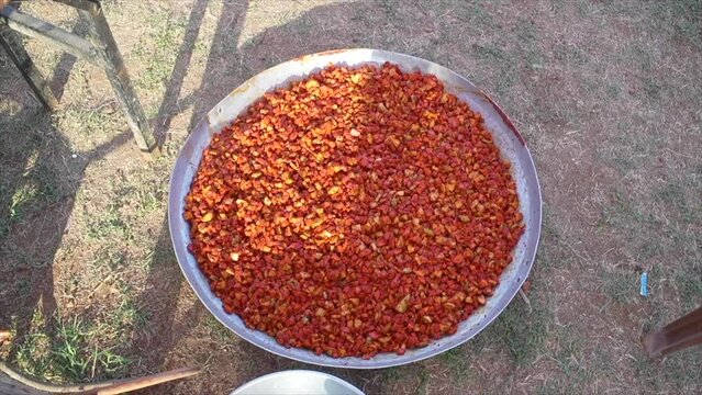 mango pickle in indin style closeup view