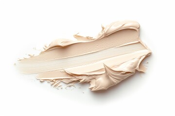Cream texture, texture stroke isolated on white background. Cosmetic product swatch photo on white...