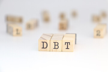 Acronym DBT - Dialectical Behavior Therapy psychological concept