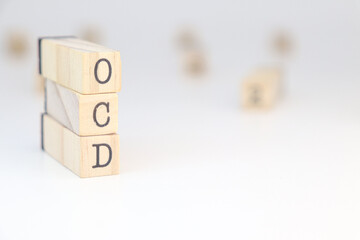 Obsessive compulsive disorder (OCD) on white background.