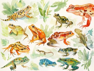 Obraz premium Playful watercolor depictions of summer critters