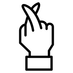Hand gesture V sign for victory or peace vector icon for apps and websites