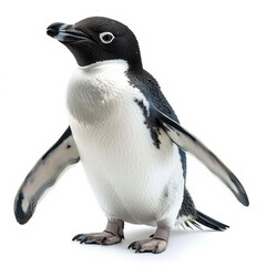 little penguin isolated on a white background, AI Generative.