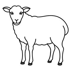 Fototapeta premium sheep mascot,sheep silhouette,sheep face vector,icon,svg,characters,Holiday t shirt,black sheep drawn trendy logo Vector illustration,sheep line art on a white background