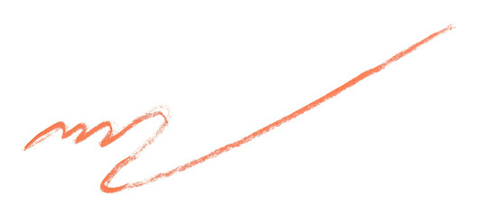 orange pencil strokes isolated on transparent background