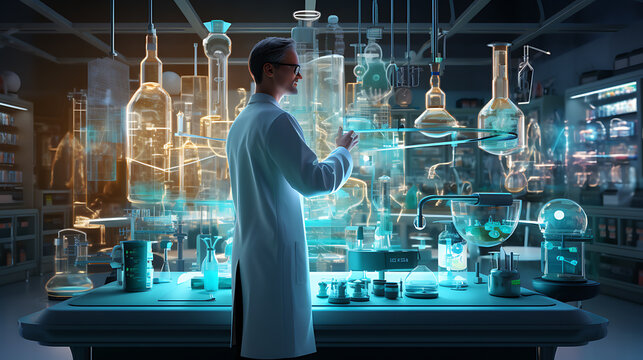 scientist in laboratory - Powered by Adobe