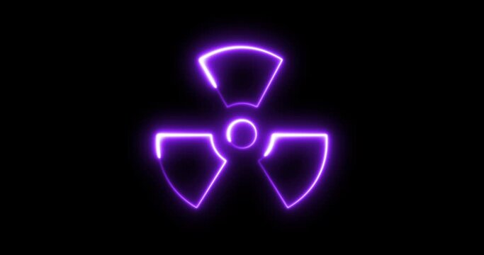 Animated neon radiation symbol