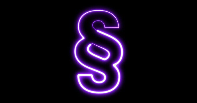 Animated neon section symbol