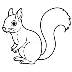 squirrel with acorn mascot,squirrel silhouette,squirrel face vector,icon,svg,characters,Holiday t shirt,black squirrel drawn trendy logo Vector illustration,squirrel line art on a white background