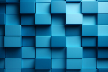 Abstract blue cubes background. 3d rendering