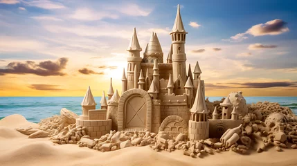 Foto op Plexiglas castle in the sand © IYIKON