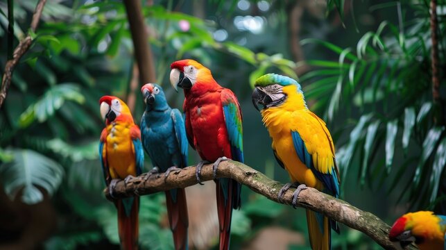 Colorful Image of Exotic Birds in the Animal Kingdom