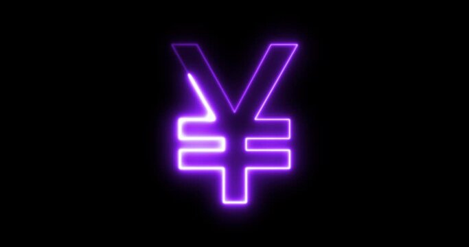 Animated neon yen symbol