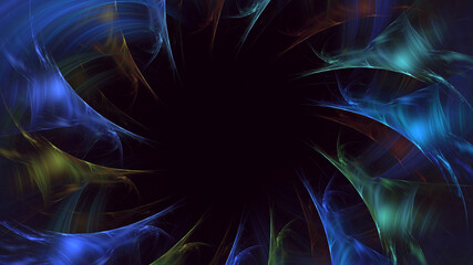 Fractal 3D rendering abstract and shiny background. Its not AI Generatd illustration.