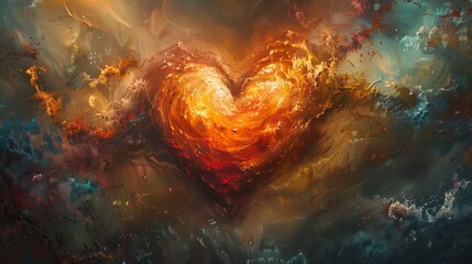 An abstract representation of a heart overflowing with light and joy