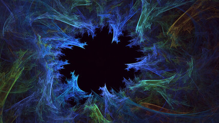 Fractal 3D rendering abstract and shiny background. Its not AI Generatd illustration.