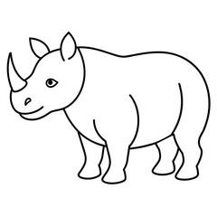 Rhinoceros isolated mascot,Rhinoceros silhouette,rhino vector,icon,svg,characters,Holiday t shirt,black Rhinoceros drawn trendy logo Vector illustration,rhino line art on a white background