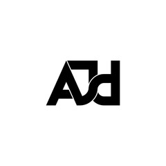 ajd lettering initial monogram logo design