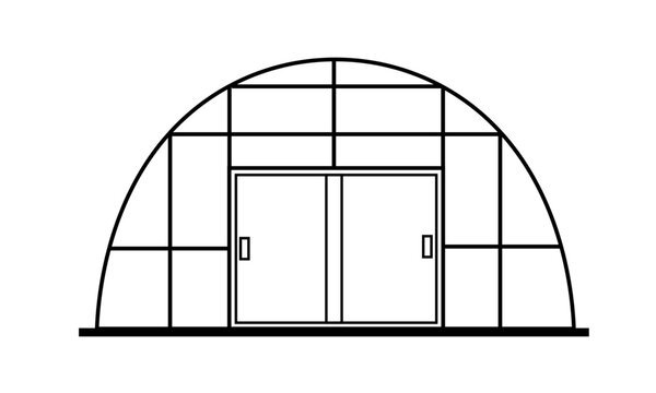 recommend clip art: 正面から見たモノクロのビニールハウス