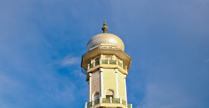 view of the minaret of the Baiturrahman mosque, Aceh