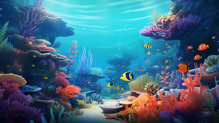 Exploring vibrant coral reefs and tropical fish - 786865849