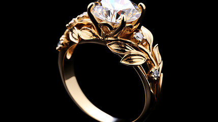 gold ring with diamonds - 786866076