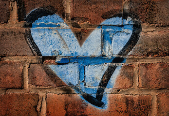 Blaues Graffiti-Herz