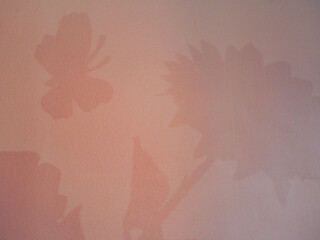 Butterfly and flower shadow on the wall for a minimalist background.      