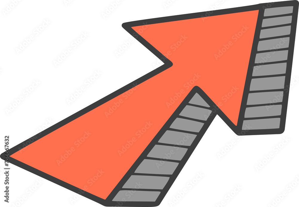 Poster hand drawn doodle arrow. pencil yellow line sketch. curve design element. outline sign of cursor. gr