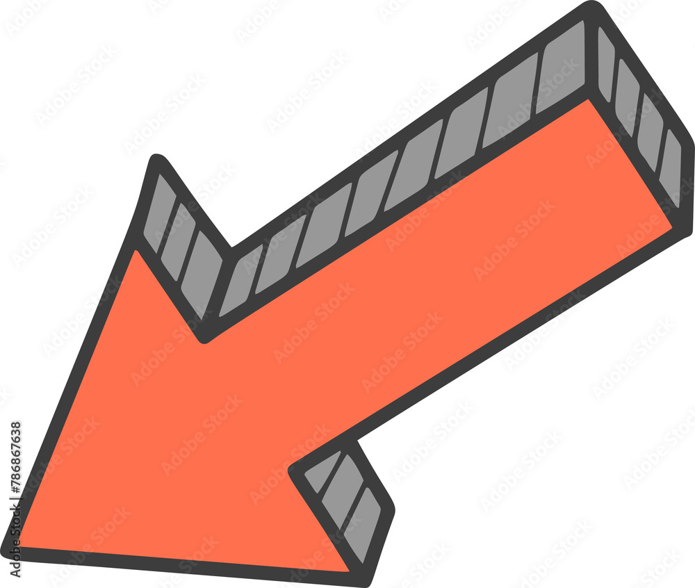 Poster hand drawn doodle arrow. pencil yellow line sketch. curve design element. outline sign of cursor. gr