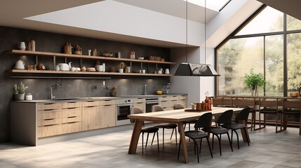 Render image of a modern kitchen interior 