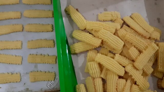 Semprit cake or butter cake cooked from the oven, one of the pastries served during Eid in Indonesia