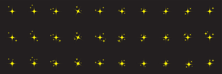 Sparkle Icons set. Sparkle Icons collection. Shine star icons. Effect shine, glitter, twinkling and clean. Star sparkle icon on a white background. Vector illustration. EPs 10