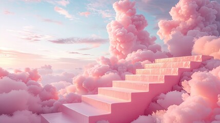 Product showcase on pink heavenly platform