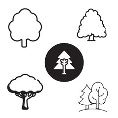 set of icons for tree