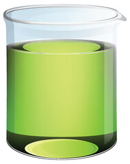 Vector illustration of a beaker with green fluid