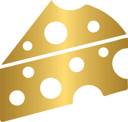 Food and drink icon, golden cheese icon