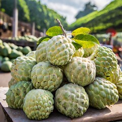 Fototapeta premium Healthy Fruits Sitafal or custard apple