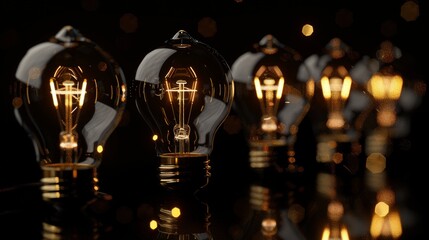 
Illuminate your marketing strategy with a captivating photo of light bulbs, each radiating fibers shaped into words like 