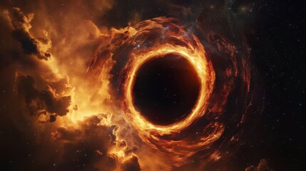 An accretion disk of a supermassive black hole - obrazy, fototapety, plakaty