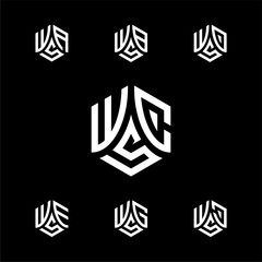 WCS Hexagon Lettermark Logo Set..