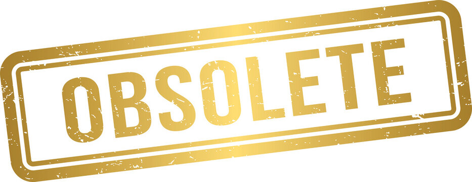 Golden obsolete rubber stamp