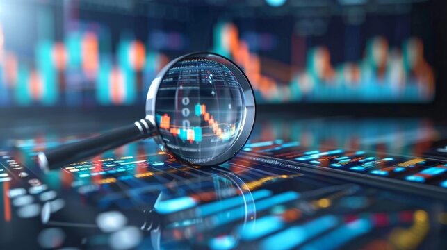 Business audit stock financial finance management on analysis data strategy with graph accounting marketing or report chart economy investment research profit concept