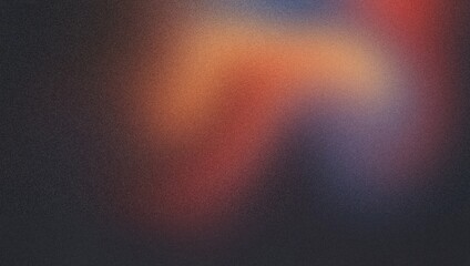 Dark black orange red blue spot , color gradient rough abstract background shine bright light and glow template empty space , grainy noise grungy texture