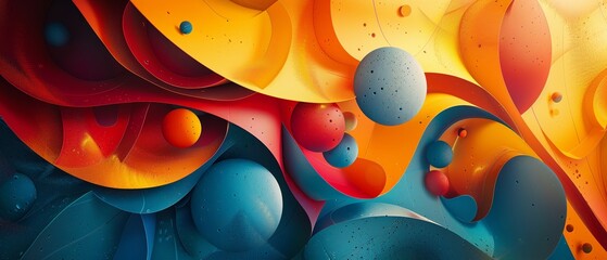 Educational dreamscape with abstract shapes