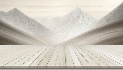 Fototapeta na wymiar Countertop Canvas: Empty Wood Table Perspective for Mockups