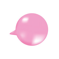 Realistic Pink inflated bubble gum. Vector illustration.