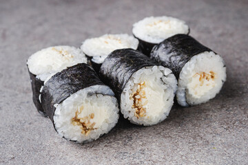 delicious fresh sushi roll maki with tuna mayonnaise