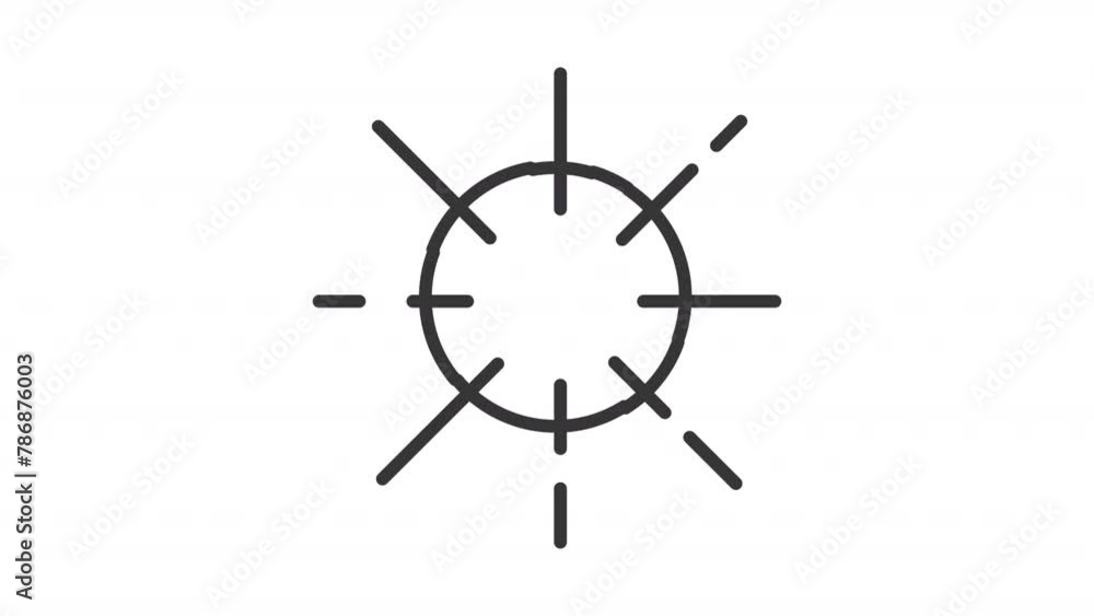 Poster explosion burst line animation. light rays animated icon. aim scope circle, brightness. sunlight eff